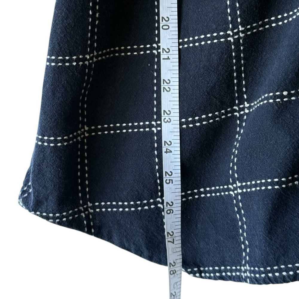 Navy Checked Short-Sleeve Button-Down Shirt - Picture 3 of 8
